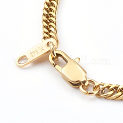 Herren-Panzerkettenarmbänder aus 304er Edelstahl mit Diamantschliff&nbsp;BJEW-JB06019-02