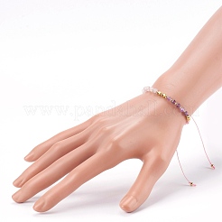 Bracelets réglables de perles tressées avec cordon en nylon&nbsp;BJEW-JB06024-01