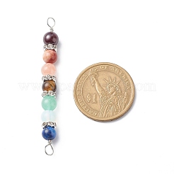 7 Chakra gemischter Edelstein-Kupferdraht umwickelter Verbindungsanhänger&nbsp;PALLOY-JF01900-01
