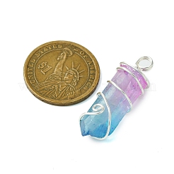 Pendentifs en quartz teints naturels bicolores&nbsp;PALLOY-JF02800-02