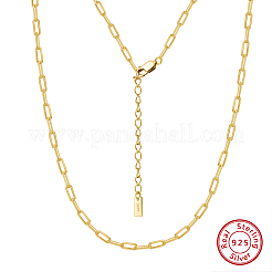 925 Halskette aus Sterlingsilber mit Büroklammerkette für Damen&nbsp;NJEW-H048-04G