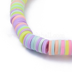 Bracelets élastiques faits à la main de perles heishi en pâte polymère&nbsp;BJEW-JB05300-03