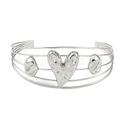 Bracelets manchettes ouverts creux en acier inoxydable 304 anti-ternissement&nbsp;BJEW-Q348-03P-08