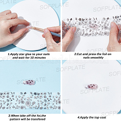 10 Rolle Nagelfolie mit Blumenmotiv aus Haustierspitze. Blumen-Transferpapier&nbsp;STIC-SP0001-19
