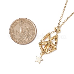 3 Uds. 3 estilos estrella Luna cadena trenzada de acero inoxidable bolsa de macramé soporte de piedra vacía colgante fabricación de collares&nbsp;NJEW-JN04956-01