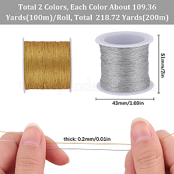 2 Rolle 2 Farben 3-lagiges geflochtenes Metallkabel aus Polyester&nbsp;KNIT-SC0001-01