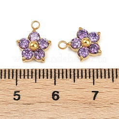 Ciondoli in acciaio inossidabile 304 con micro pavé di zirconi cubici&nbsp;STAS-B088-01G-05