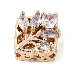 Abalorios de latón con pavé de circonitas&nbsp;KK-K297-30G