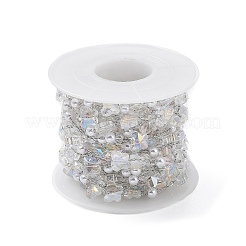 Catenelle con perline imitazione perla in plastica ABS e farfalla in vetro fatte a mano&nbsp;CHC-R135-15P