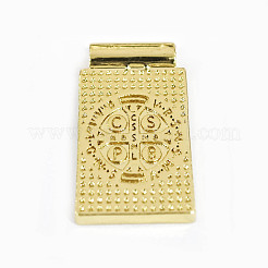 Colgantes rectangulares de concha pavimentada de latón religioso chapado en estante&nbsp;KK-K345-14G