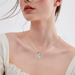 1 chaîne en laiton avec pendentifs en alliage de lettres&nbsp;NJEW-LP0001-41N-P