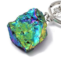 Galvanisierter natürlicher Quarzkristall-Schlüsselanhänger&nbsp;KEYC-M022-06
