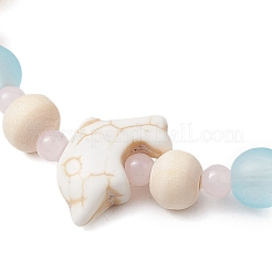 Bracciali elastici in turchese sintetico&nbsp;BJEW-JB11128-03