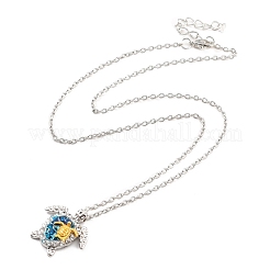 Collier pendentif tortues de mer aigue-marine strass pour femme&nbsp;NJEW-I113-02G