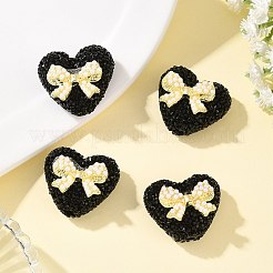 5 pezzo di perline a forma di cuore in resina e lega&nbsp;RESI-SZ0002-17F