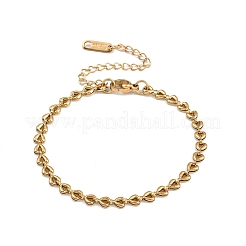 4 mm 304 Edelstahl-Herzgliederkettenarmbänder für Damen&nbsp;BJEW-G759-07G