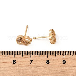 Aretes de circonita cúbica transparente con micropavé de latón para mujer&nbsp;EJEW-G428-25G-07