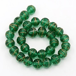 Rotondo a forma di perline fatti a mano in oro la sabbia lampwork fili&nbsp;LAMP-L001-10mm-02