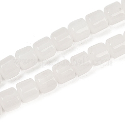 Natürliche weiße Jade perlen Stränge&nbsp;G-G275-D17-10x10mm
