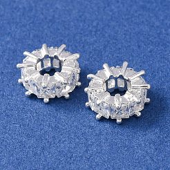 Zirconia cúbica de latón micro pavé abalorios europeas&nbsp;KK-C157-09C-S