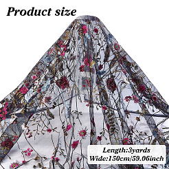 3 Yards Blumenmuster Polyester-Spitzenstoff&nbsp;DIY-ME0002-38