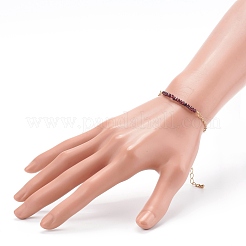 Braccialetti di perline di granato naturale con pietra portafortuna di gennaio&nbsp;BJEW-JB06092-01