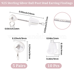 925 aretes de plata foenituras de plata esterlina&nbsp;STER-BBC0009-91B