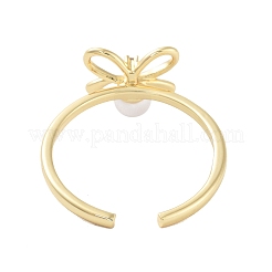 Offene Manschettenringe mit Gestellbeschichtung aus Messing mit Mikropavé-Zirkonia&nbsp;RJEW-M168-04G