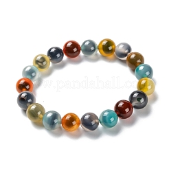 Bracelets extensibles unisexes en sucre naturel coeur agate&nbsp;BJEW-K097-01B-02