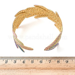 Bracelets manchettes en acier inoxydable 304 émaillé pour femmes&nbsp;BJEW-F518-07G