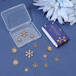16 stücke 4 arten weihnachten messing micro pave zirkonia anhänger&nbsp;KK-SC0006-95