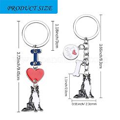 Wewaysmile 2 pcs porte-clés pour chien porte-clés de voiture pendentif pour animal de compagnie porte-clés joli porte-clés pour chien porte-clés portable en métal cadeau pour amoureux des animaux de compagnie anniversaire chiot fournitures de fête à thème (border collie)&nbsp;JX786A