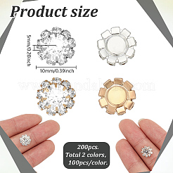 160 Stück 2 Farben Legierung Strass Cabochons&nbsp;ALRI-GO0001-05
