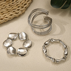 Set aus elastischen Armbändern und Armreifen mit Kunststoffperlen von Iron & CCB für Damen&nbsp;FS-WGEA17F-01