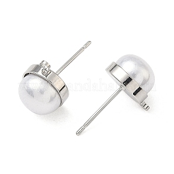 Messing ABS Imitation Perle halbrunde Ohrstecker Zubehörse&nbsp;XGR0100P-119P