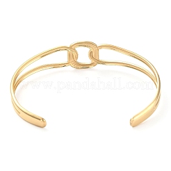 Bracelet manchette rectangulaire creux en acier inoxydable 304 pour femme&nbsp;BJEW-D061-03G
