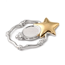 Sternförmige Anhängerfassung aus Edelstahl 304 mit Cabochon&nbsp;STAS-P454-09A