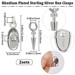 2 Satz mit 925 Sterlingsilber-Boxverschlüssen&nbsp;STER-BBC0007-01