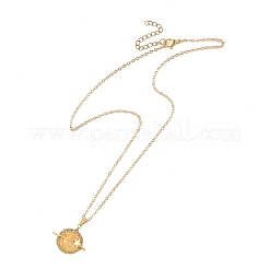 Colliers pour femmes avec pendentif planète en quartz hématoïde jaune naturel&nbsp;NJEW-TA00260-03