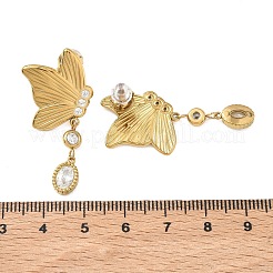 Ohrhänger aus Edelstahl 304 und klaren Zirkonia&nbsp;EJEW-G468-01G