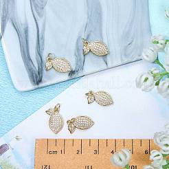 5pcs pendentifs en laiton micro pavé de zircone cubique&nbsp;ZIRC-SZ0005-34