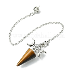 Natürliche Tigerauge Kegel Wünschelrute Pendel große Anhänger&nbsp;G-C114-01P-16