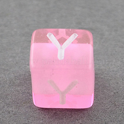Gemischte Buchstaben transparente Acrylwürfelperlen&nbsp;SACR-S181-06