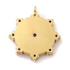 Pendenti in micro pavè di zirconi colorati in ottone ecologico&nbsp;ZIRC-C027-06G-02-RS