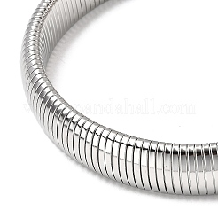 Collane a catena piatta a serpente in acciaio inossidabile 304 anti-ossidazione per le donne&nbsp;NJEW-U049-01P-02