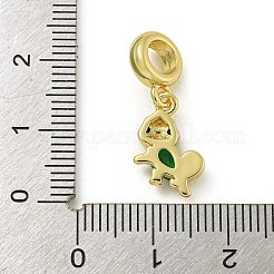 Gestellplattierung Messing Mikropflaster klare Zirkonia europäische Dangel Anhänger&nbsp;KK-Z067-30G