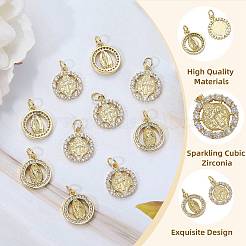 5pcs latón micro pavé colgantes de circonita cúbica&nbsp;ZIRC-SZ0005-50