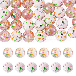 28 pièce de perles acryliques imprimées opaques et transparentes&nbsp;OACR-TA0005-10