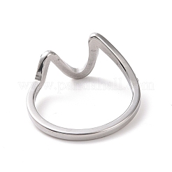 Kristall strass welle finger ring 304 edelstahl schmuck für frauen&nbsp;RJEW-D120-21B-P