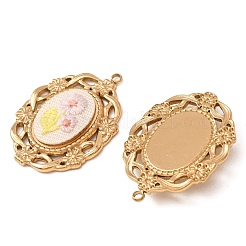 Pendentifs en acier inoxydable 304 et tissu brodé&nbsp;FB-CBAFBAF-12G-03